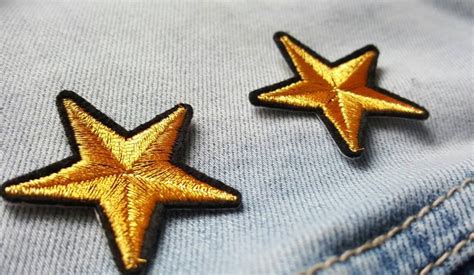 Gold Stars Iron Onstar Patch Goldclothing Patchjacket Etsy