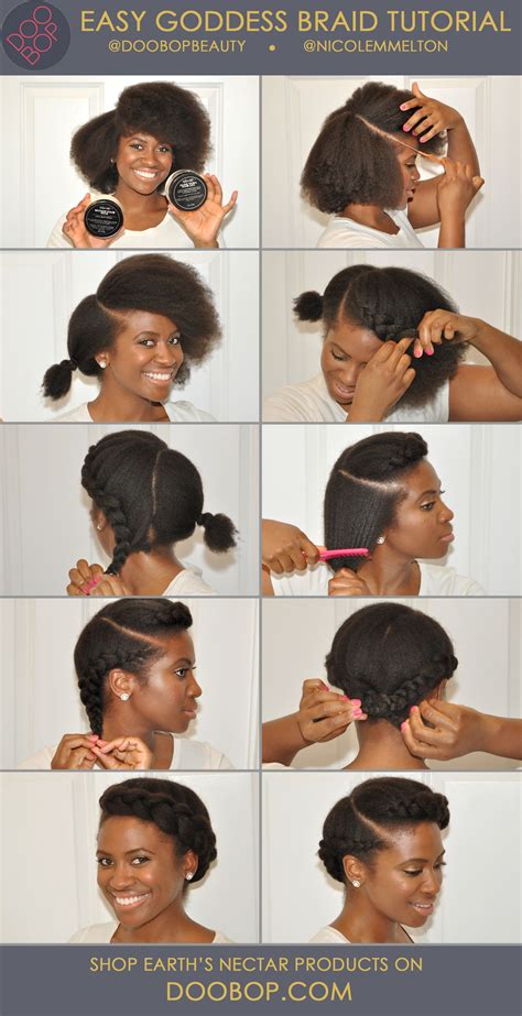 Easy Natural Hair How To Goddess Braid With Earths Nectar Hair Care