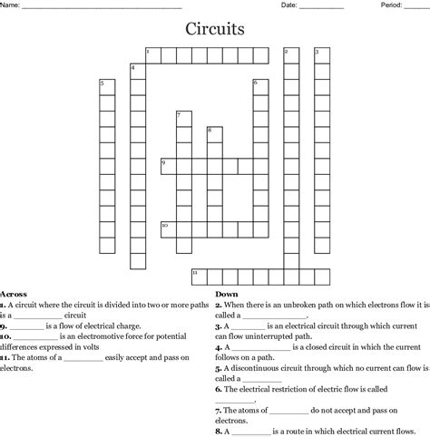 Hope that you would love my spanish crossword puzzle game! Electricity Crossword Puzzle Printable | Printable ...