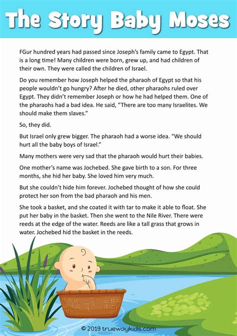 The accompanying books are widely available and can be acquired at micah 6:8 lessons for kids and teens is a free download. Baby Moses Bible lesson for under 5s - Trueway Kids
