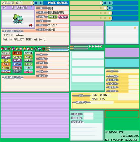 Game Boy Advance Pokémon Firered Leafgreen Pokémon Summary Menu