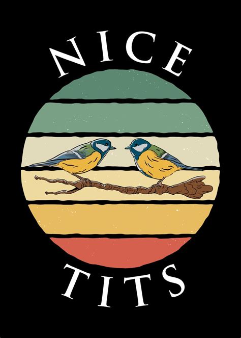 Nice Tits Retro Sunset Poster By Qwertydesigns Displate