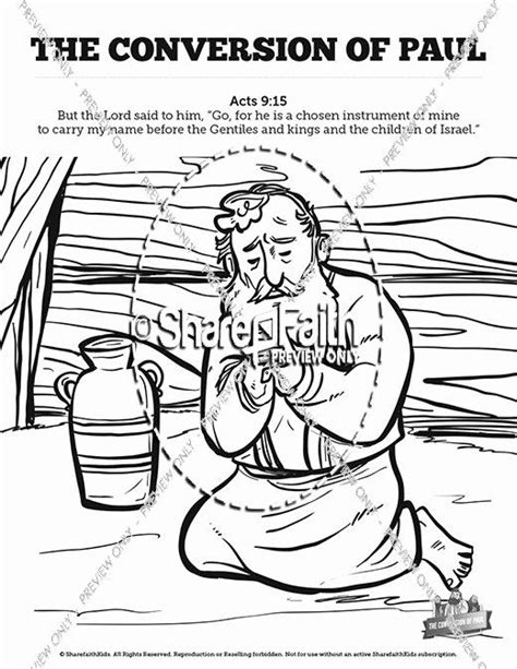 What happens when a person encounters jesus? Saul's Conversion Coloring Page Beautiful Acts 9 Paul S Conversion Sunday School Coloring Pages ...