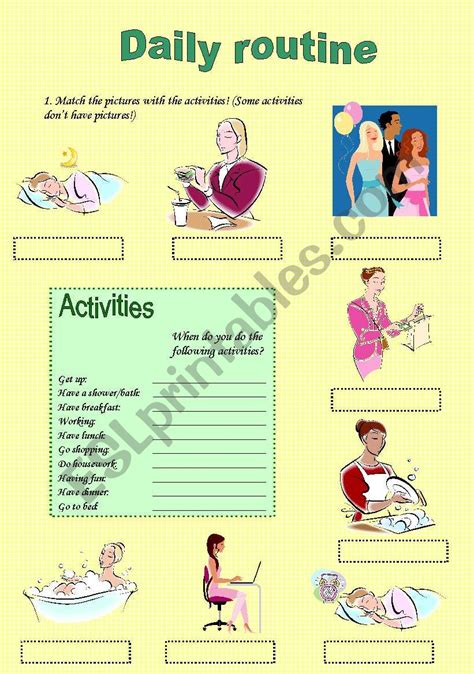 Daily Routine Guided Writing 2 Pages Esl Worksheet By Micuska23