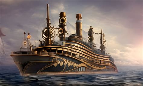 A Steampunk Luxury Cruise Ship Ai Generated Artwork Nightcafe Creator