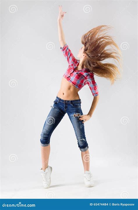 Young Modern Dancing Girl In Jeans Stock Photo Image Of Entertainment