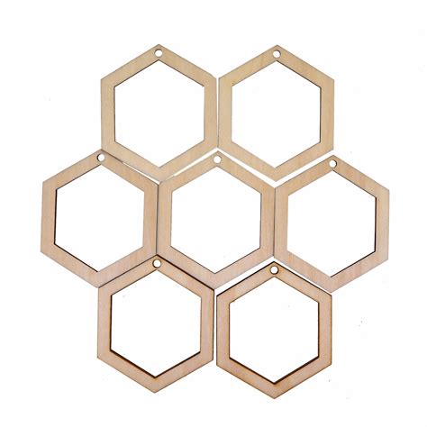 Hexagon Unfinished Wood Frames For Earrings Or Pendants Etsy