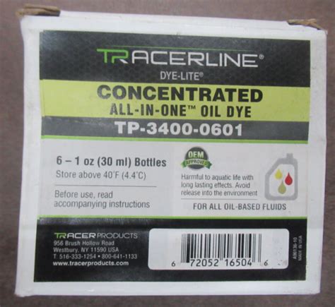 Tracerline Tp 3400 0601 Concentrated All In One Oil Dye 6 1oz Bottles