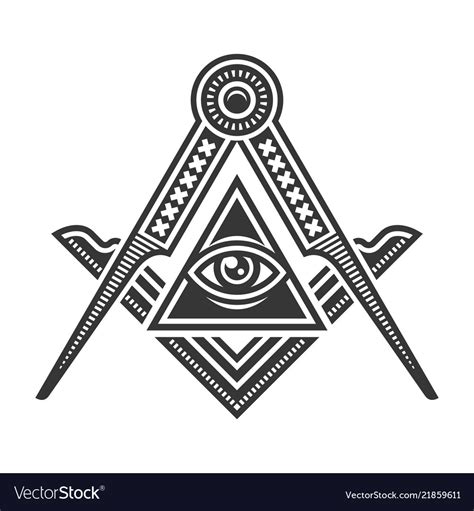 Masonic Freemasonry Emblem Icon Logo Royalty Free Vector