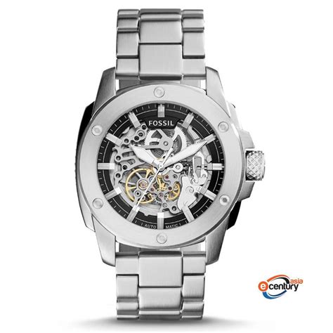 Fossil Me3081 Mens Modern Machine Automatic Semi Skeleton Stainless