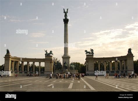 Hungary Budapest Heroes Square And Millennium Monument Stock Photo