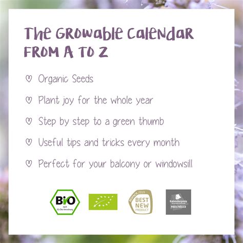 The Growable Calendar 2022 Jack Of All Trades Organic Seed Calendar