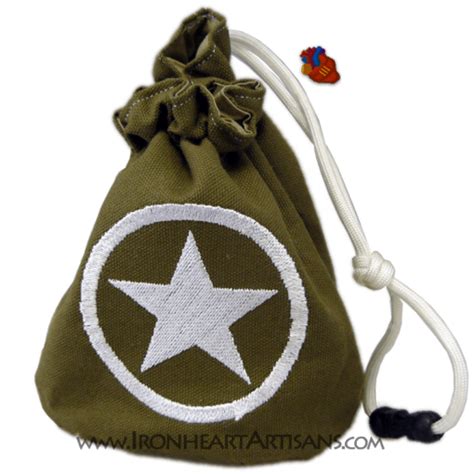 Us Army Green Star In Circle Dice Bag Ironheart Artisans