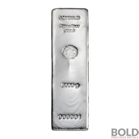 5 Kilo Heraeus Silver Bar Bold Precious Metals