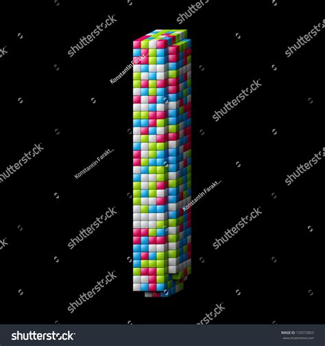 3d Pixelated Alphabet Letter Made Glossy Stock Illustration 133573853