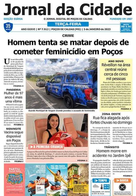 Jornal Da Cidade 03 De Janeiro De 2023 Jornal Da Cidade Notícias De Poços De Caldas E Região