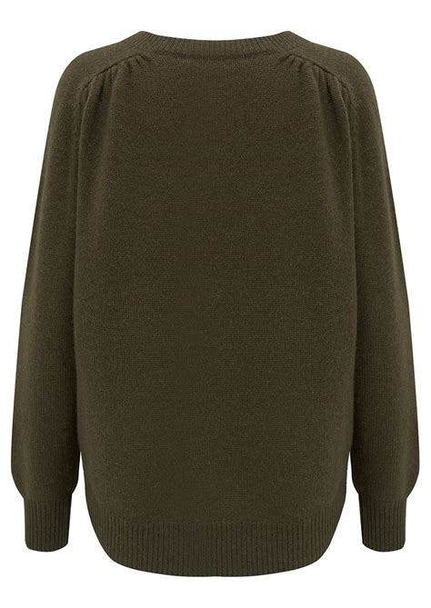 360 Sweater Ivy V Neck Cashmere Jumper Olive
