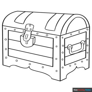 Treasure Chest Coloring Page Easy Drawing Guides