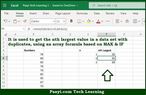 How To Get Nth Largest Value With Duplicates In Excel