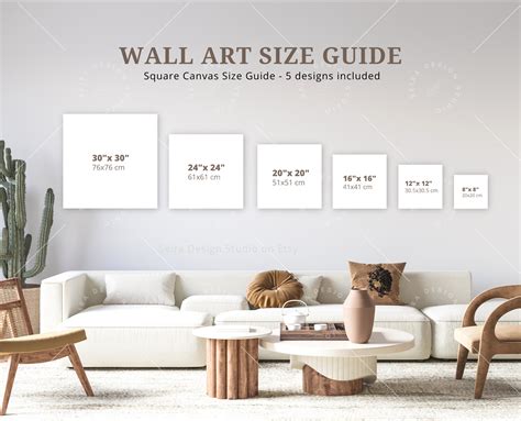 Wall Art Size Guide Square Frame Sizes Guide Canvas Size Etsy México