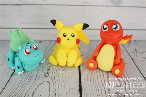 Pokemon Fondant Cake Toppers Set Of 3