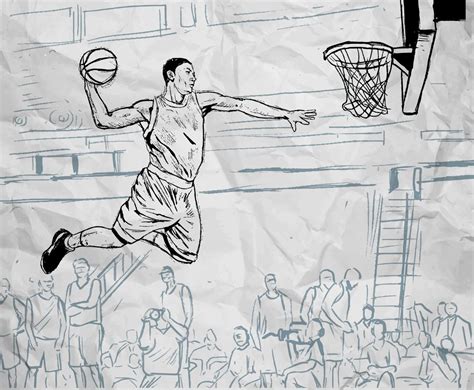 Sketch Basketball Background Vector Vector Art And Graphics