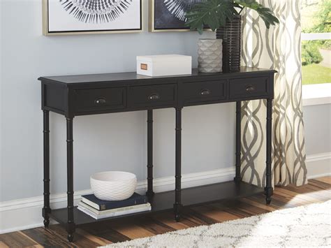 Eirdale Black Console Sofa Table Ez Furniture Sales And Leasing