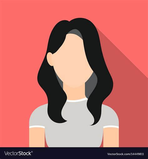 Girl Icon Flat Single Avatarpeaople From Vector Image