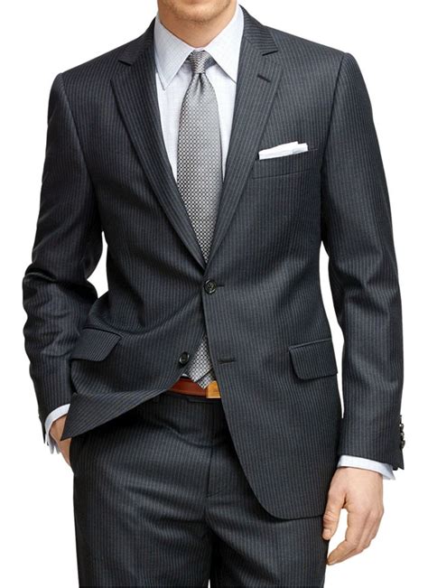 Buy Mens Pinstripe Suit Custom Made Charcoal Grey Mens