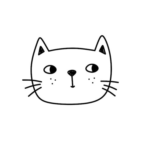 Cat Face Clipart Black White Images Free Download On Freepik