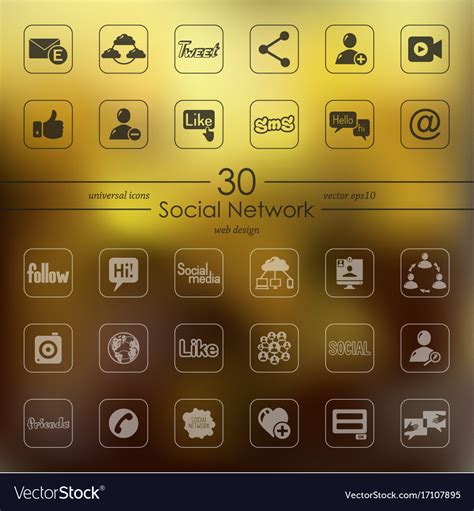 Set Of Social Network Icons Royalty Free Vector Image