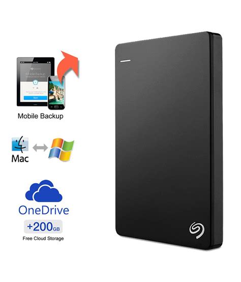 Seagate Backup Plus Slim 1tb Portable External Hard Drive With 200gb Of