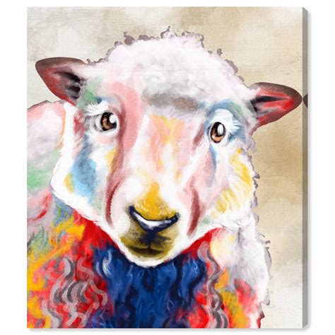 Runway Avenue Animals Wall Art Canvas Prints Color Splash Sheep Farm