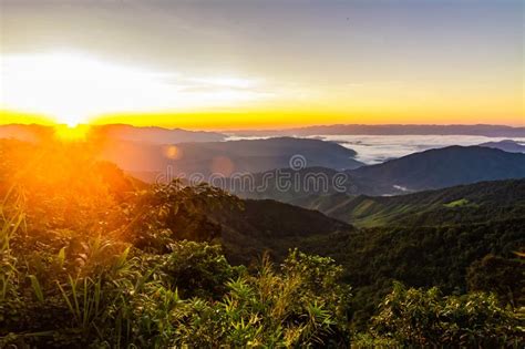 Landscape Mountain With Sunset In Nan Thailand Stock Image Image Of