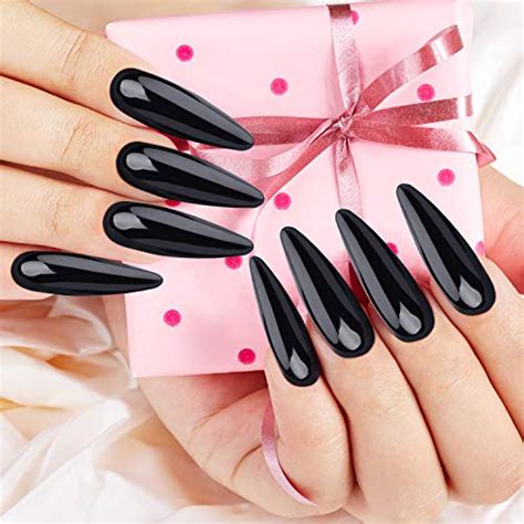 192 Pieces Extra Long Press On Nails Stiletto False Nails Solid Color