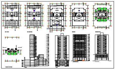 High Rise Building 18 Floors And 4 Basements Plan Design Drawing