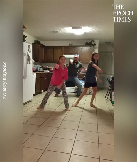 dad steals daughters spotlight with brilliant dance moves dance this dad sneaks up behind