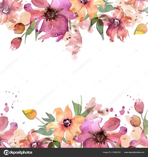 Background: aquarelle invitation | Cute watercolor flower ...