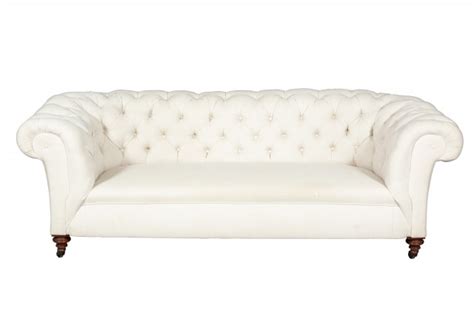 Upholstered sofas with unmatched durability. Chesterfield Style White Linen-Upholstered Sofa | Doyle ...