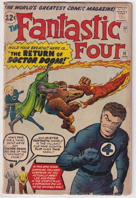 Fantastic Four 10 1963 Return Of Doctor Doom Comic Books Silver