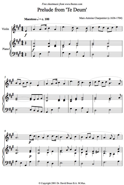 Check spelling or type a new query. Charpentier - Prelude from 'Te Deum' sheet music for ...
