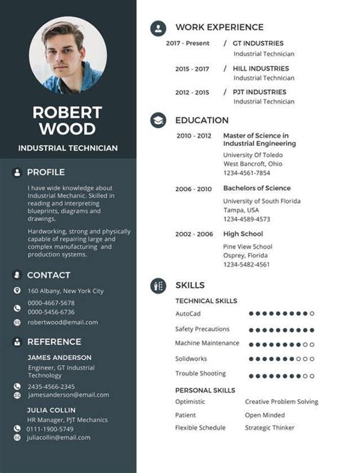 Get inspiration for your resume, use one of our. Technician Resume Template - 8+ Free Word, PDF Documents Download | Free & Premium Templates