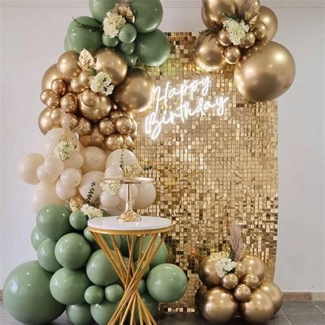 125 Pcs Olive Green Balloons Arch Garland Kit White Olive Green Gold