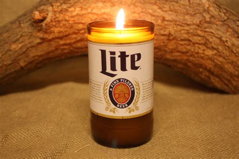 Recycled Beer Bottle Candle From Miller Lite Beer Bottle High Scented