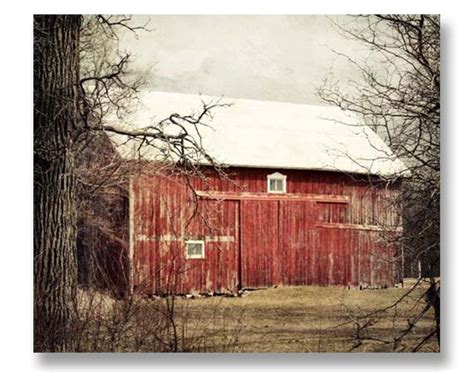Red Barn Photography Rustic Home Decor Barn Art Country Etsy Red