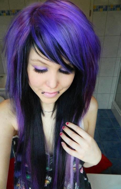 emo purple ombre hair hair color pastel emo hair color hair colors funky hairstyles pretty