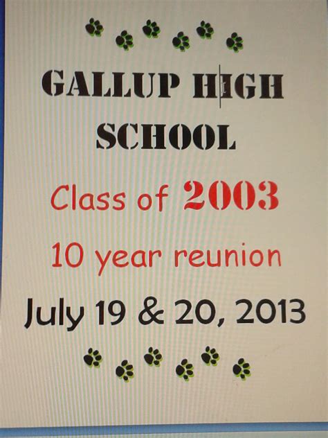 Gallup High School Class Of 2003 10 Year Reunion