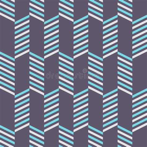 Abstract Geometric Seamless Pattern Of Striped Geometric Tiles Stock