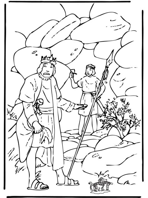King Saul And David In Cave Coloring Pages Coloring Home