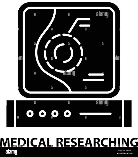 Medical Researching Icon Black Vector Sign With Editable Strokes
